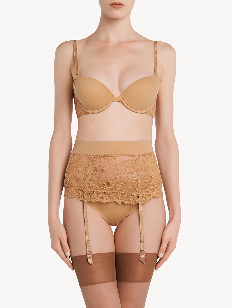 Porte-jarretelles «control Fit» En Lycra® Beige Avec Dentelle De Chantilly-Shapewear-SHAPE-ALLURE 2 Porte-jarretelles «control Fit» En Lycra® Beige Avec Dentelle De Chantilly-Shapewear-SHAPE-ALLURE – Image 2