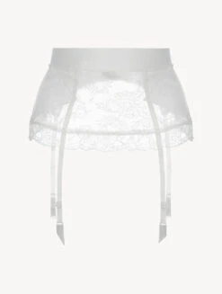 Porte-jarretelles «control Fit» En Lycra® Blanc Avec Dentelle De Chantilly-Shapewear-SHAPE-ALLURE