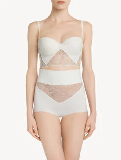 Slip Taille Haute «control Fit» En Lycra® Blanc Avec Dentelle De Chantilly-Shapewear-SHAPE-ALLURE -Mode Lingerie Boutique CFILPD0017350 NA0031 1 11160.1593123098