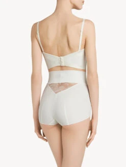 Slip Taille Haute «control Fit» En Lycra® Blanc Avec Dentelle De Chantilly-Shapewear-SHAPE-ALLURE -Mode Lingerie Boutique CFILPD0017350 NA0031 2 86507.1593123098