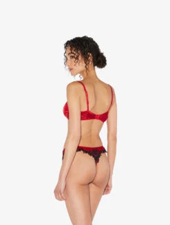 String En Soie Rouge Avec Broderie En Guipure «frastaglio»-String-MAISON -Mode Lingerie Boutique CFILPD0019222 RF RS0290 2 76560 73956.1660906744
