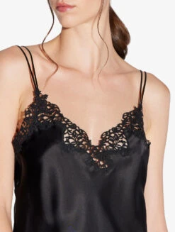 Nuisette Courte Noire Avec Macramé-Lingerie De Nuit En Soie-PETIT MACRAME -Mode Lingerie Boutique CFILPD0019911 NR0002 5 74147 50720.1651758958