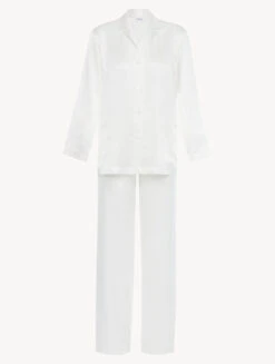 Pyjama En Soie Blanche-Lingerie De Nuit En Soie-SILK