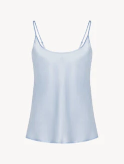 Débardeur En Soie Bleu Clair-Lingerie De Nuit En Soie-SILK