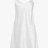 Slip Dress Blanche En Soie Avec Dentelle Leavers-Lingerie De Nuit En Soie-PER LEI