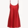 Nuisette Courte En Soie Grenat-Lingerie De Nuit En Soie-SILK
