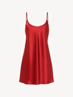 Nuisette Courte En Soie Grenat-Lingerie De Nuit En Soie-SILK