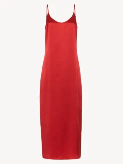 Nuisette Longue En Soie Grenat-Lingerie De Nuit En Soie-SILK