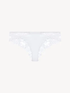 Slip Brésilien En Coton Blanc-Tanga-SOUPLE