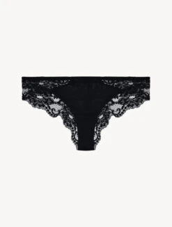Slip Brésilien En Coton Noir-Tanga-SOUPLE