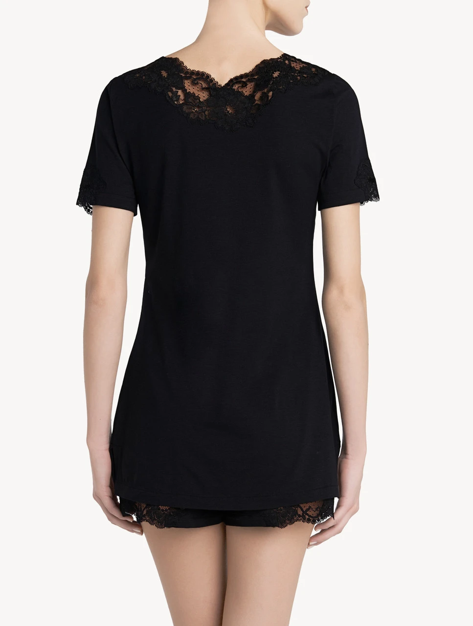 T-shirt En Coton Noir-Pyjamas-SOUPLE 3 T-shirt En Coton Noir-Pyjamas-SOUPLE – Image 3