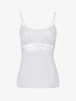 Débardeur En Coton Blanc Avec Une Elegante Dentelle-Pyjamas-SOUPLE