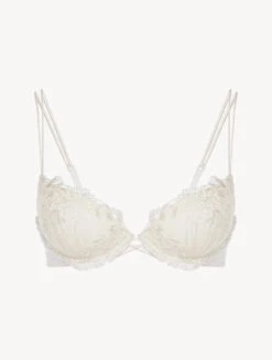 Soutien-gorge Push-up En Lycra® Blanc Cassé Avec Tulle Brodé-Rembourré-ZEPHYR