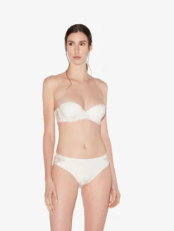 Soutien-gorge Bandeau En Lycra® Blanc Cassé Avec Tulle Brodé-Rembourré-ZEPHYR -Mode Lingerie Boutique CFILPD004071 NAA017 3 55640 34433.1651758990