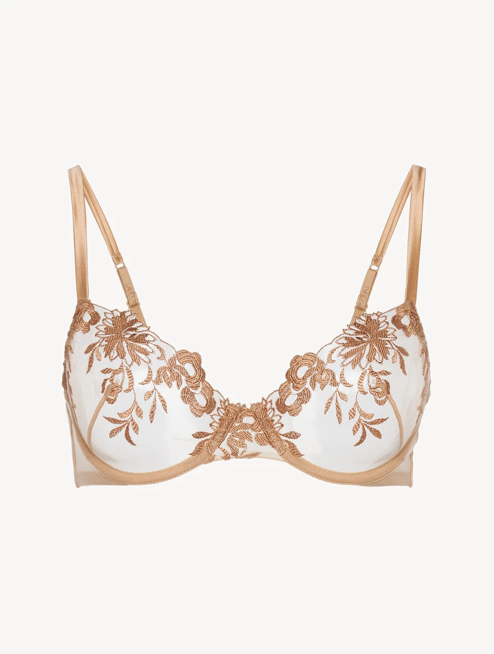 Soutien-gorge à Armatures En Lycra® Beige Et Tulle Brodé-Avec Armatures-ZEPHYR 1 Soutien-gorge à Armatures En Lycra® Beige Et Tulle Brodé-Avec Armatures-ZEPHYR