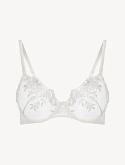 Soutien-gorge à Armatures En Lycra® Blanc Cassé Et Tulle Brodé-Avec Armatures-ZEPHYR