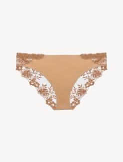 Culotte En Lycra® Beige Avec Tulle Brodé-Culottes-ZEPHYR