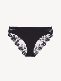 Culotte En Lycra® Noir Avec Tulle Brodé-Culottes-ZEPHYR