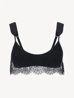 Soutien-gorge Sans Armatures Noir Avec Dentelle-Rembourré-DREAMLAND