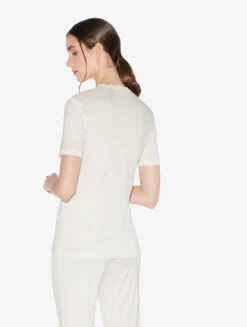 T-shirt En Modal Blanc Cassé Avec Tulle Brodé-Pyjamas-ZEPHYR -Mode Lingerie Boutique CFILPD0042660 NAA017 2 88835 46417.1651759020