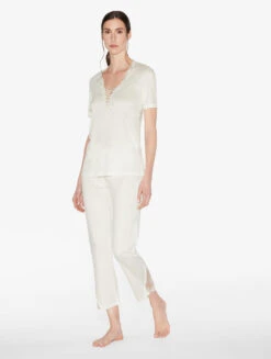 T-shirt En Modal Blanc Cassé Avec Tulle Brodé-Pyjamas-ZEPHYR -Mode Lingerie Boutique CFILPD0042660 NAA017 3 21566 60331.1651759020