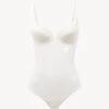 Body En Tulle Stretch Blanc Cassé-Shapewear-MAISON CONTOURING