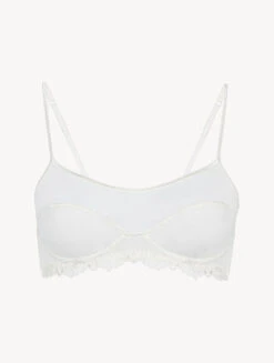Brassière En Tulle Stretch Blanc Cassé-Shapewear-MAISON CONTOURING