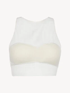 Top Court En Tulle Stretch Blanc Cassé-Shapewear-MAISON CONTOURING