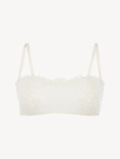 Soutien-gorge Bandeau Blanc Cassé Sans Armatures Avec Macramé-Rembourré-PETIT MACRAME