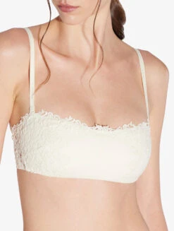 Soutien-gorge Bandeau Blanc Cassé Sans Armatures Avec Macramé-Rembourré-PETIT MACRAME -Mode Lingerie Boutique CFILPD004488 NA0033 5 22105.1652436532
