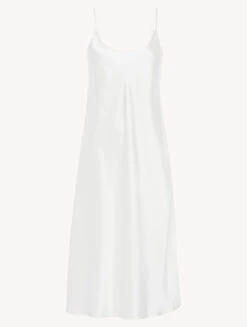Chemise De Nuit En Soie Blanche-Lingerie De Nuit En Soie-SILK