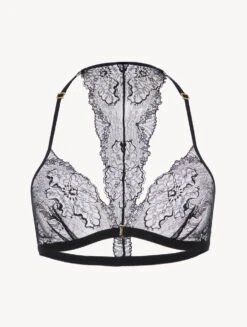 Soutien-gorge Triangle Noir Avec Dentelle Leavers-Triangle-DIAMANTE