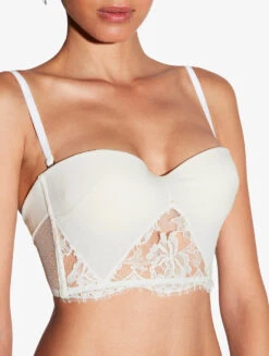 Soutien-gorge Bandeau Blanc Cassé Avec Dentelle Leavers En Coton-Rembourré-PER SEMPRE -Mode Lingerie Boutique CFILPD004973 NAA017 5 38359 79149.1684151386
