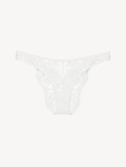 Tanga Blanc Cassé Avec Dentelle Leavers En Coton-Tanga-PER SEMPRE