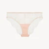 Slip Beige Et Rose Nude Avec Dentelle Leavers-Tanga-POESIA