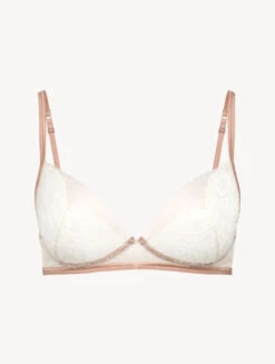 Brassière Beige Et Rose Nude Avec Dentelle Leavers-Brassière-POESIA
