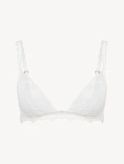 Soutien-gorge Triangle En Blanc Cassé Avec Dentelle Leavers-Triangle-NOTE BIANCHE