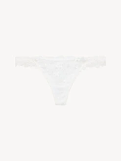 String En Blanc Cassé Avec Dentelle Leavers-String-NOTE BIANCHE