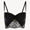 Brassière Sans Bretelles En Lycra® Noir Avec Dentelle De Chantilly-Shapewear-SHAPE-ALLURE