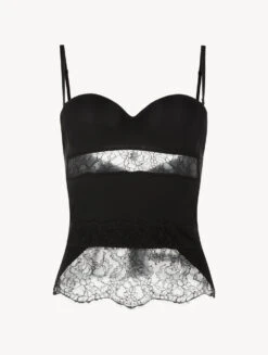Corset En Lycra® Et Dentelle De Chantilly Noir-Shapewear-SHAPE-ALLURE