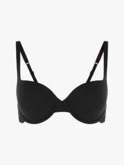 Soutien-gorge Invisible En Coton Noir-Rembourré-SOUPLE