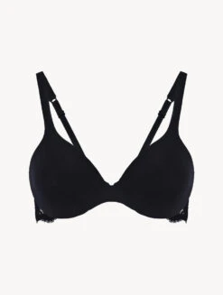 Soutien-gorge à Armatures En Coton Et Dentelle Noir-Avec Armatures-SOUPLE