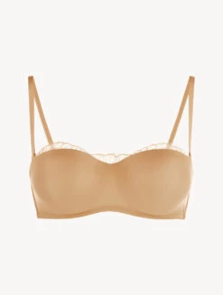 Soutien-gorge Bandeau Sans Bretelles En Lycra® Chair Avec Dentelle De Chantilly-Shapewear-SHAPE-ALLURE