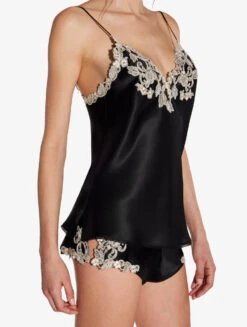 Débardeur En Satin De Soie De Couleur Noir-Lingerie De Nuit En Soie-MAISON -Mode Lingerie Boutique CFILPDN019225 NR0202 5 89548.1647544606