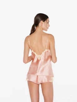 Débardeur En Satin De Soie De Couleur Rose-Lingerie De Nuit En Soie-MAISON -Mode Lingerie Boutique CFILPDN019225 RAW044 2 42740 07712.1651759066