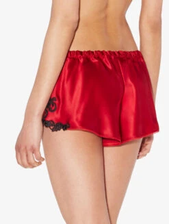 Hipster En Soie Rouge Avec Broderie En Guipure «frastaglio» Noire-Lingerie De Nuit En Soie-MAISON -Mode Lingerie Boutique CFILPDN019228 RS0290 2 80603 83577.1660906750