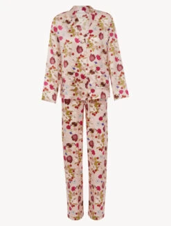 Pyjama En Soie Avec Imprimé Floral-Lingerie De Nuit En Soie-SILK