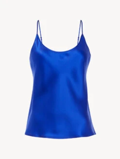 Débardeur En Soie Bleu électrique-Lingerie De Nuit En Soie-SILK