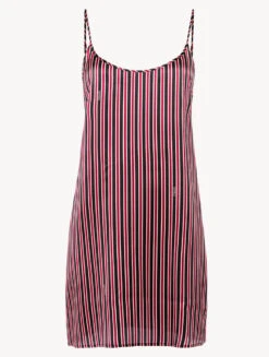 Slip Dress Courte En Soie à Rayures-Nuisettes-SILK