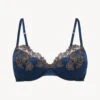 Soutien-gorge à Armatures En Soie Bleue Rehaussée D’une Broderie En Guipure «frastaglio»-Avec Armatures-MAISON